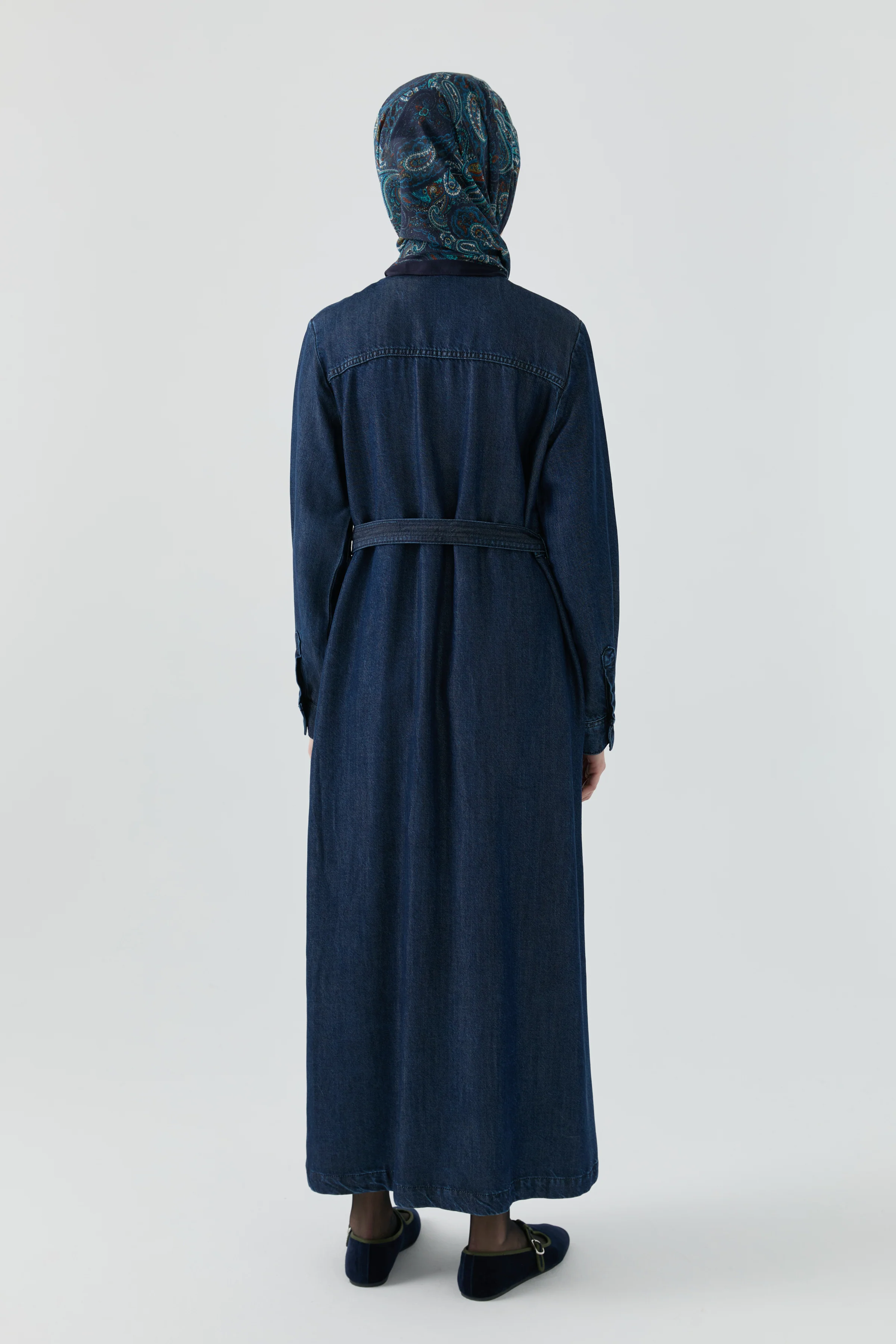 Abaya en denim - Indigo - Image 5