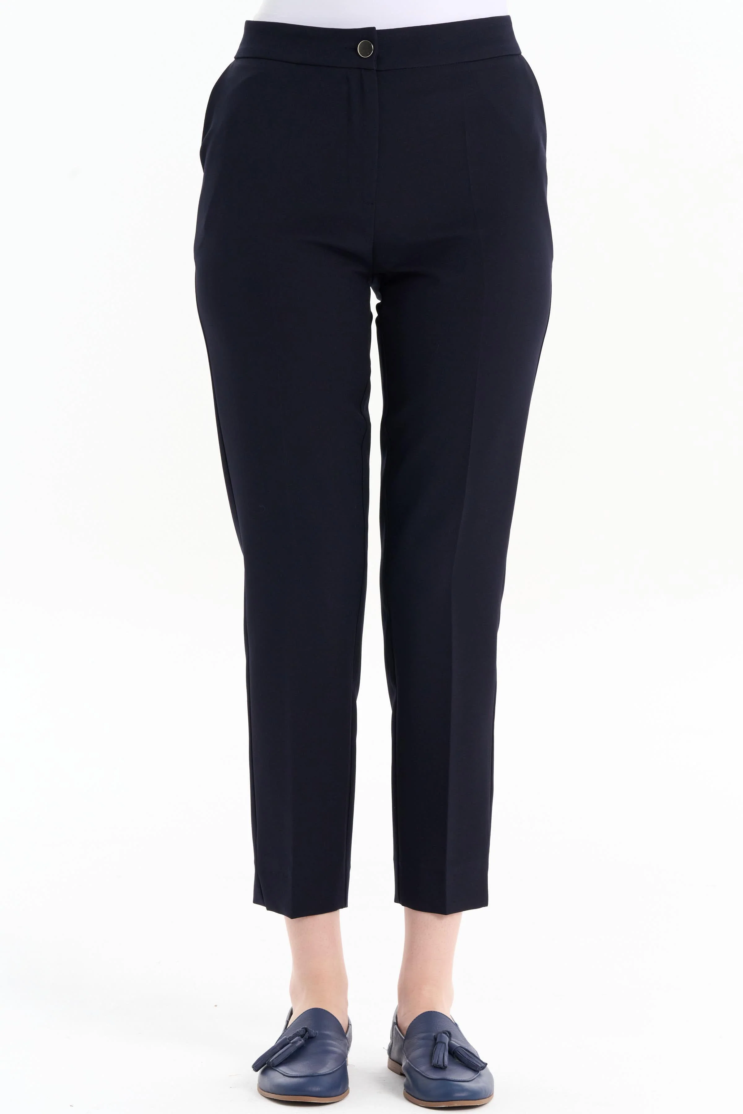 Pantalon basique taille haute - Blue marine - Image 4