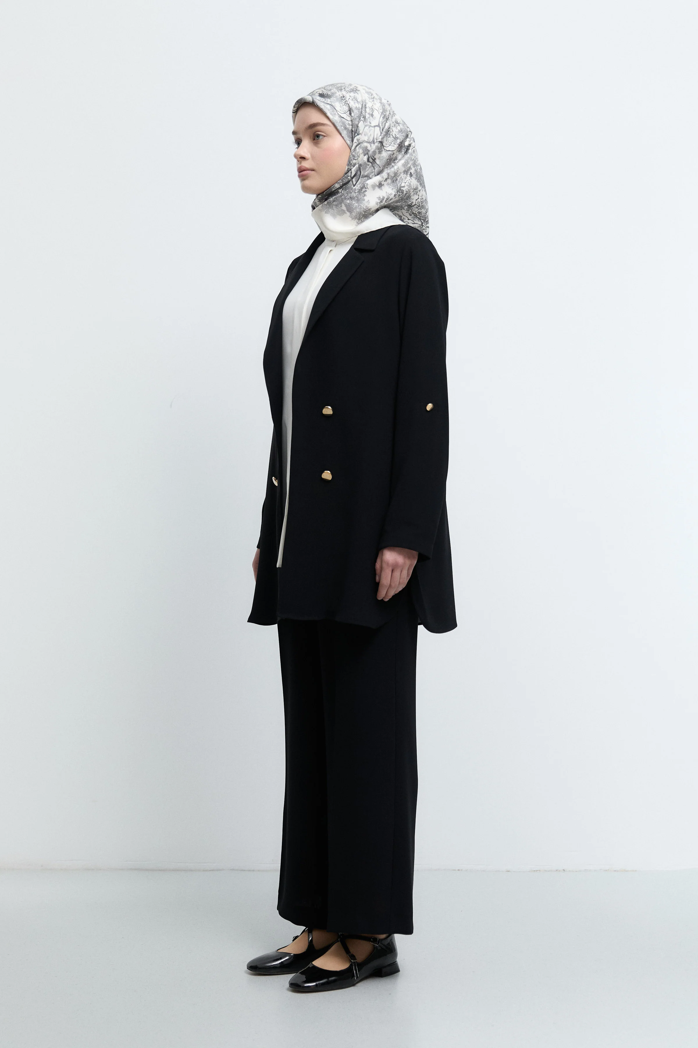 Veste à boutons - Noir - Image 3